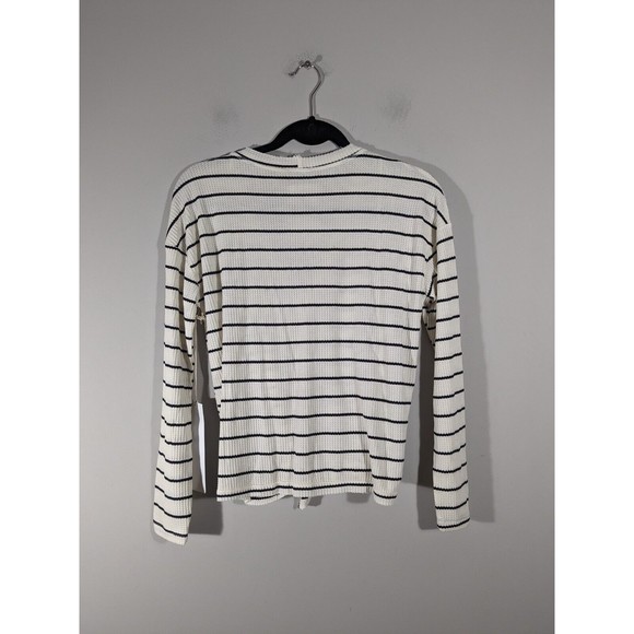 NWT‎ Lumiere Urban Outfitters Stripe Long Sleeve Waffle Knit Top Women Size S - Picture 2 of 6